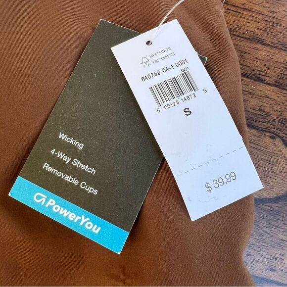 Gap GapFit Brown Studio Bra Racerback NWT small - Picture 3 of 6